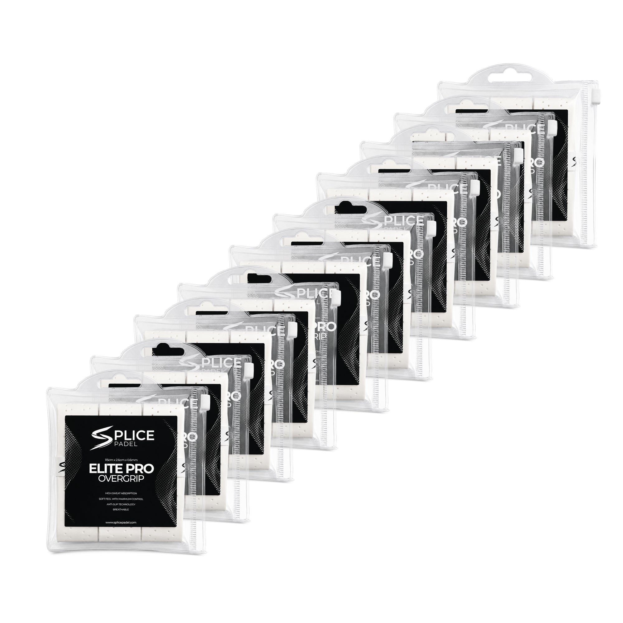 SPLICE PADEL ELITE PRO OVERGRIP BULK 30 PACK | WHITE