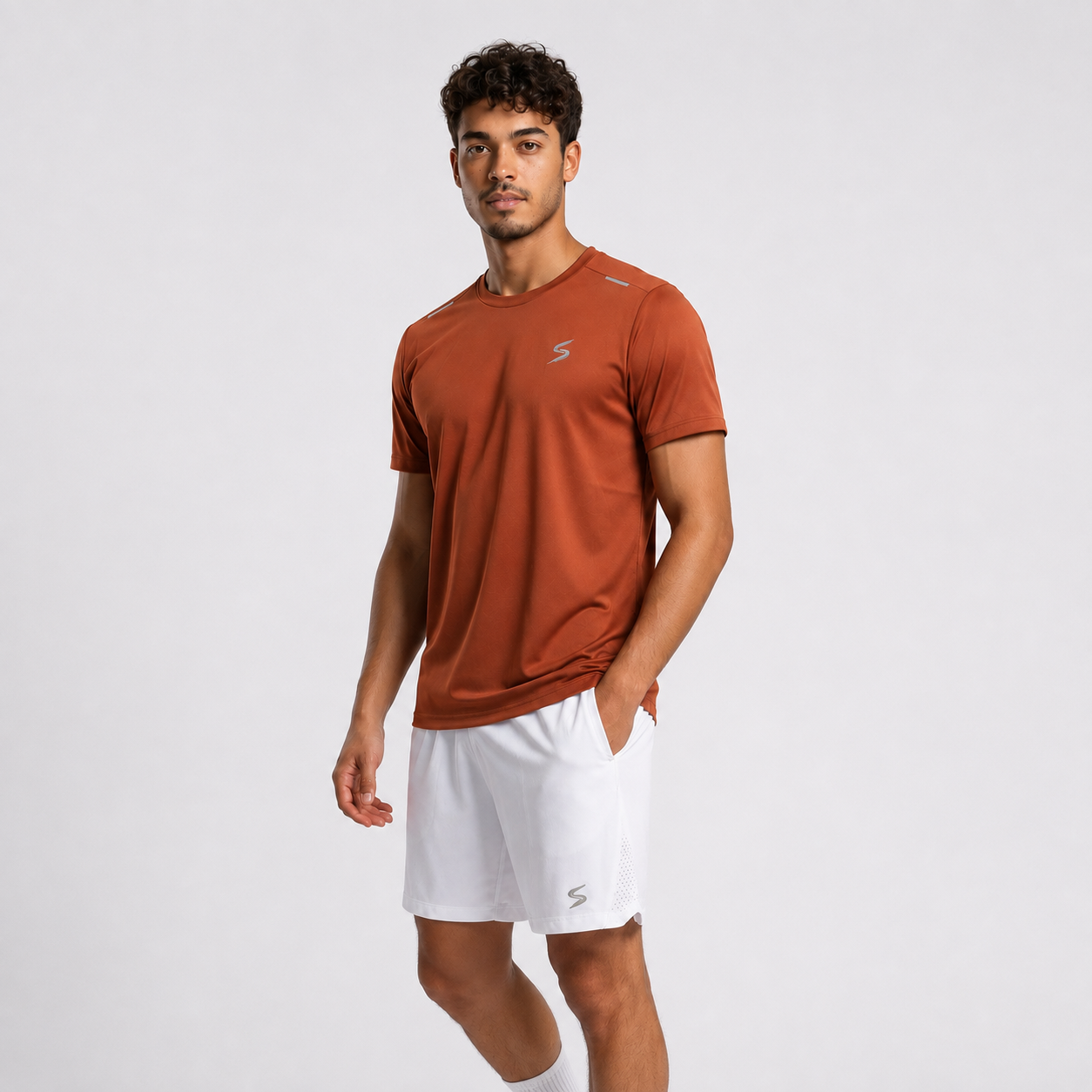 Splice Padel Performance T-Shirt | Terracotta