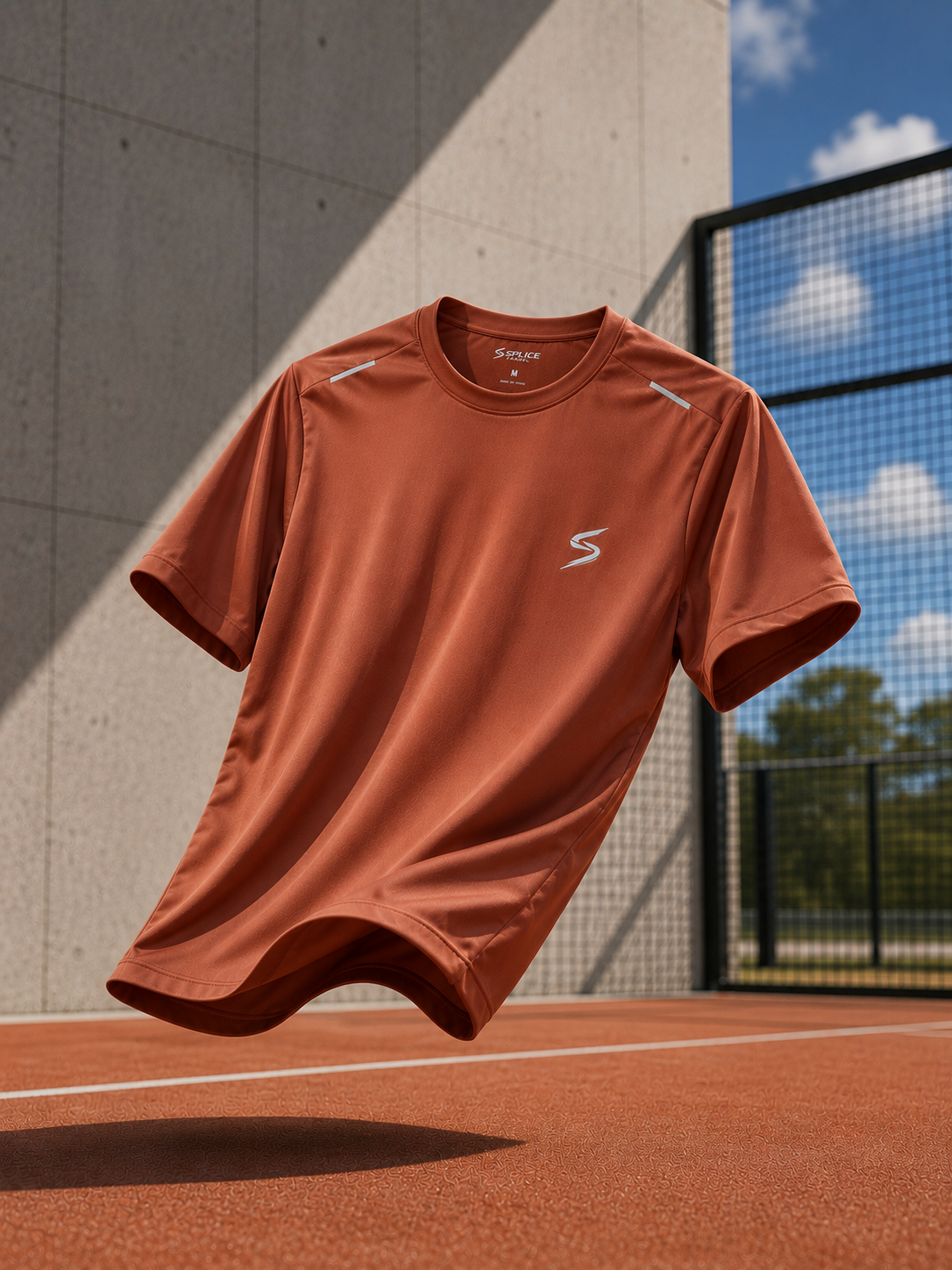 Splice Padel Performance T-Shirt | Terracotta
