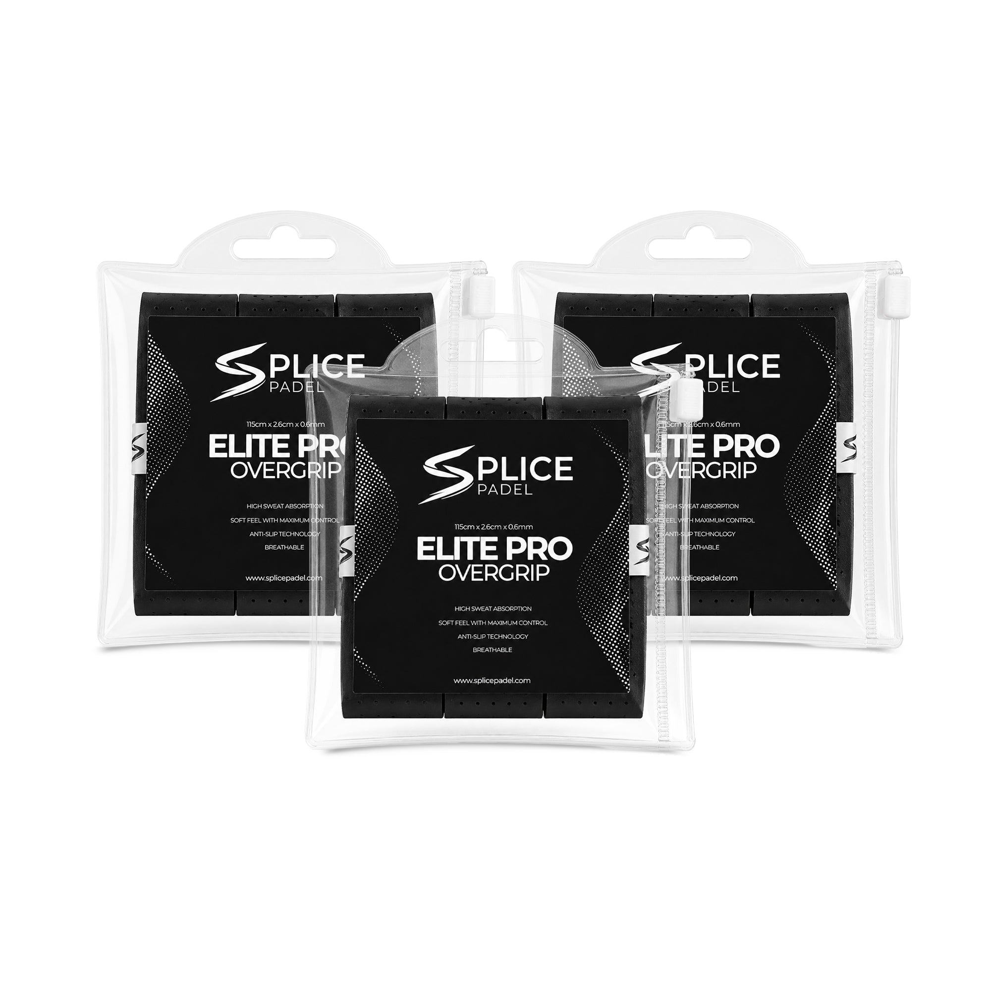 SPLICE PADEL ELITE PRO OVERGRIP 9 PACK | BLACK